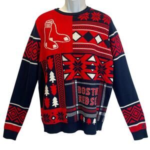 Klew MLB Official Merchandise Boston Red Sox Ugly Christmas Sweater Sz Large